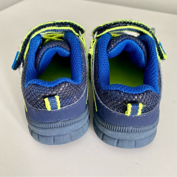 OshKosh B'gosh Navy and Lime Kids Walking Sneakers - Picture 2 of 4